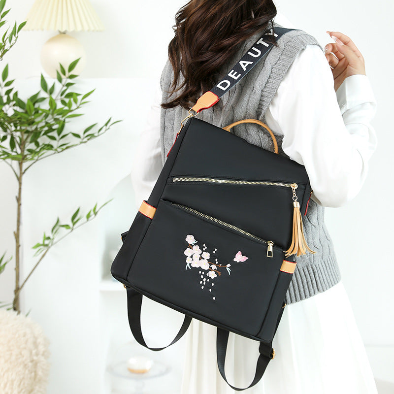 Casual Versatile Style Oxford Cloth Women's Backpack (Black)