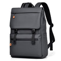 KABINU Commuter Orange Zipper Leather Backpack (Dark Grey)