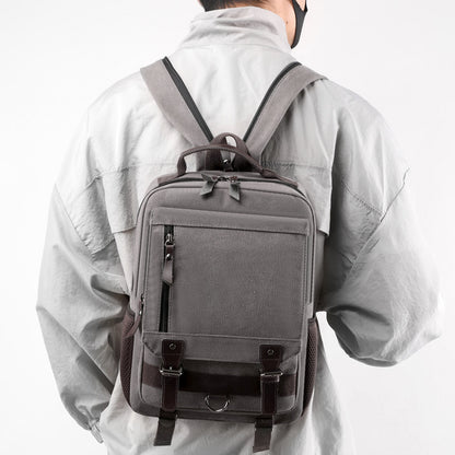 2-in-1 Functional Canvas Crossbody Sling Bag Backpack (Grey)