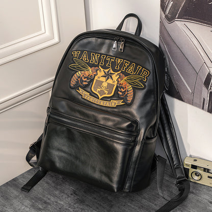 Black Vanity Fair Embroidered Bee Skull Crest Backpack