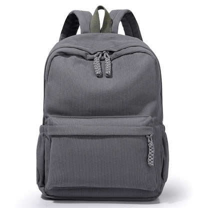 Aesthetic Corduroy Women's Backpack (Grey)