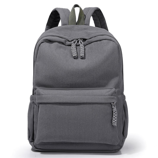 Aesthetic Corduroy Women's Backpack (Grey)