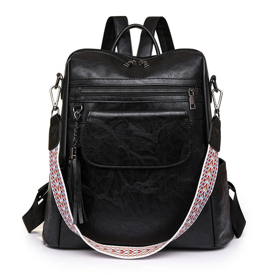 Luxury Designer Leather Women's Backpack (Black)