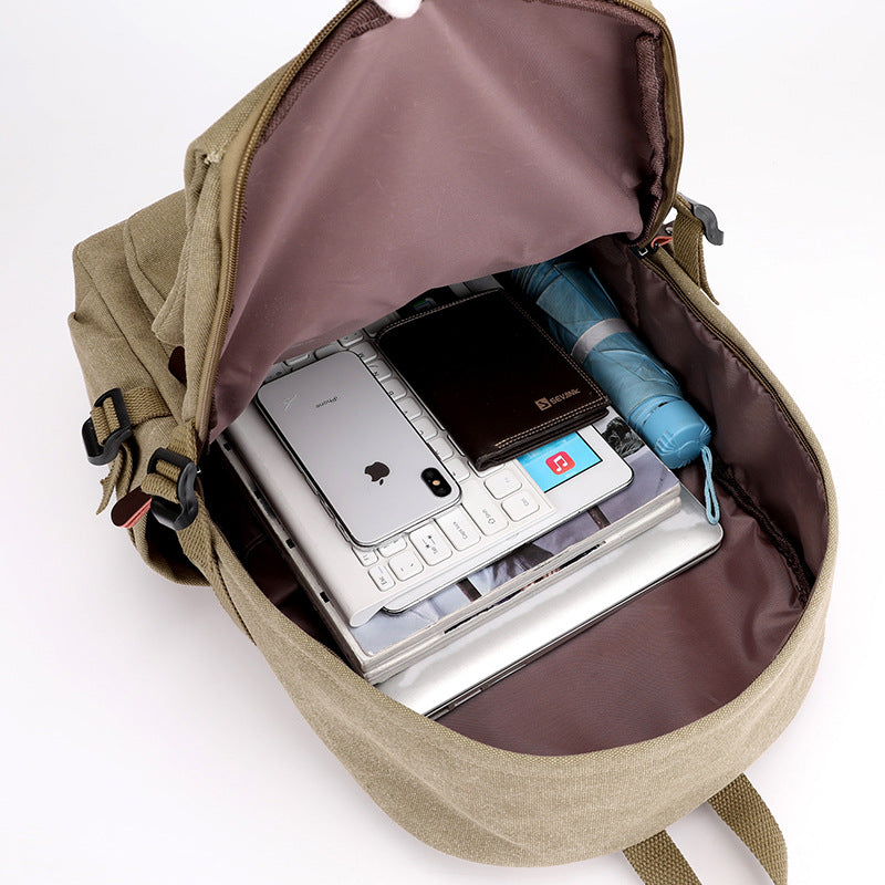 DUTRIEUX Canvas Fabric Solid Design Backapck (Brown)