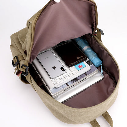 DUTRIEUX Canvas Fabric Solid Design Backapck (Brown)