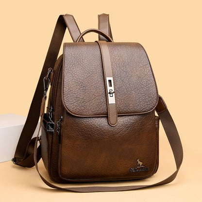 Vintage Style Women's Soft Leather Backpack (Brown)