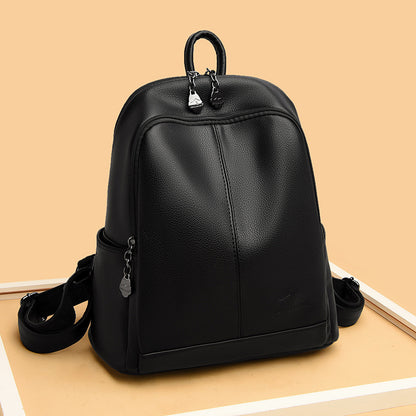 Denglidaishu Durable PU Leather Women's Backpack (Black)