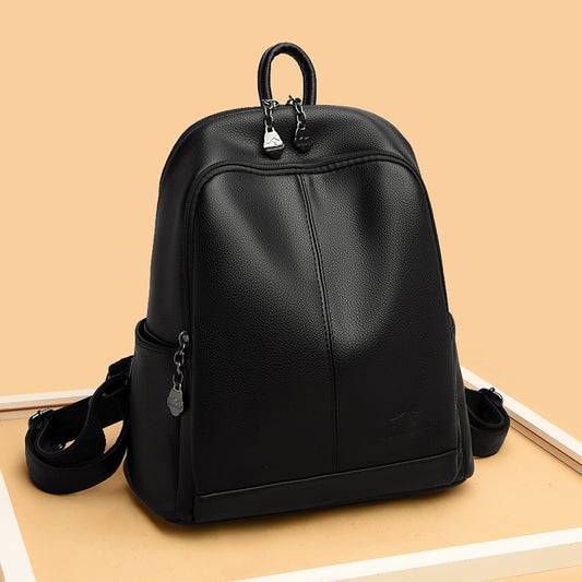 Denglidaishu Durable PU Leather Women's Backpack (Black)