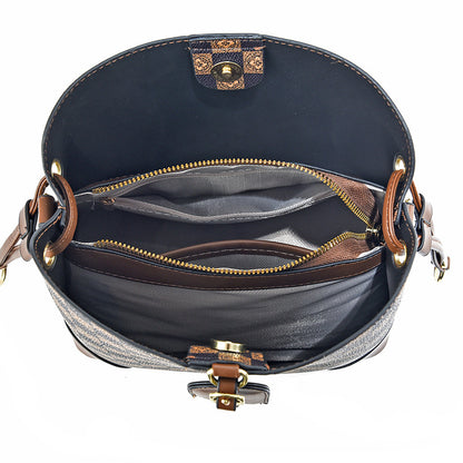 Fashionable Versatile Bucket Women's Shoulder Bag (Coffee)