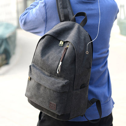 Premium Canvas Fabric Multifunctional Backpack (Black)