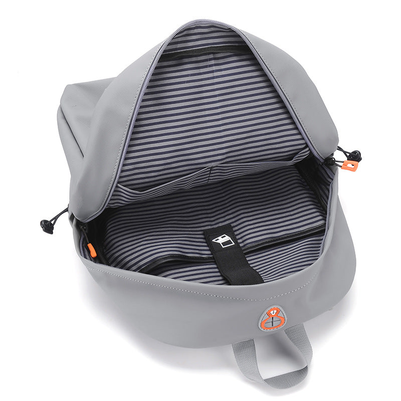 Minimalist Waterproof Orange Zipper Backpack (Black)
