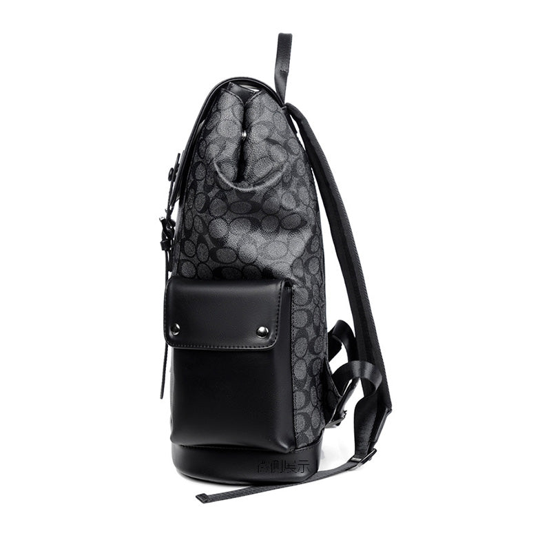 Chuang Kehe Checkered Pattern Leather Backpack (Checkered)