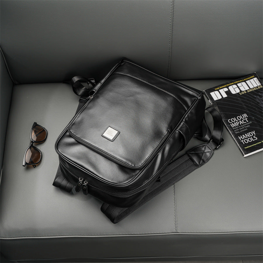 ETONWEAG K6073 Smart Minimalist Leather Backpack