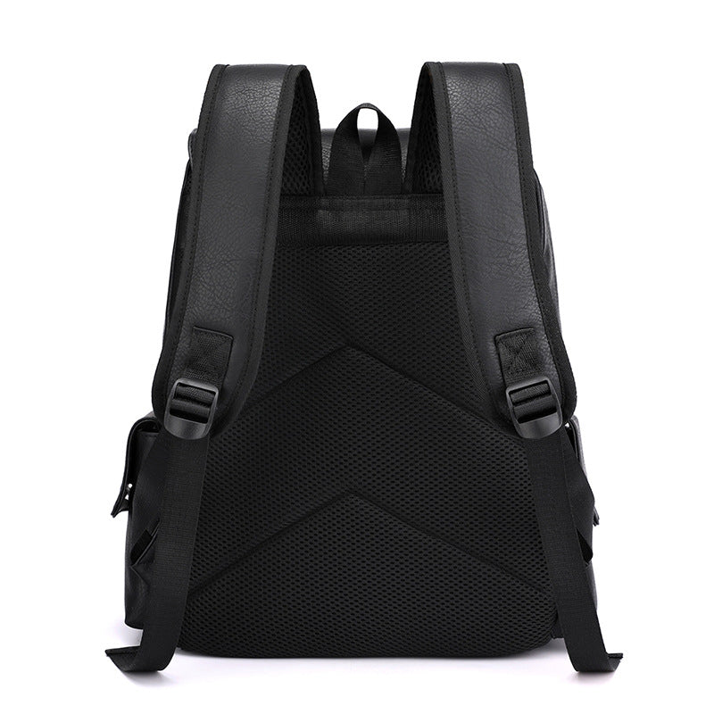 PU Leather Casual Brown Straps Backpack (Brown)