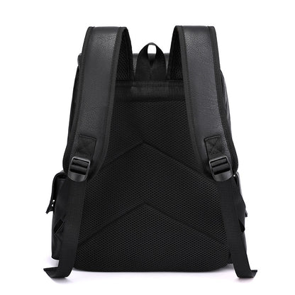 PU Leather Casual Brown Straps Backpack (Brown)