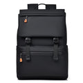 KABINU Commuter Orange Zipper Leather Backpack (Black)