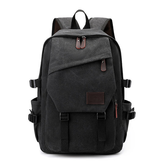 DUTRIEUX Canvas Fabric Solid Design Backapck (Black)