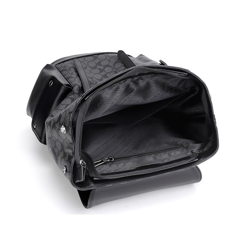 Chuang Kehe Checkered Pattern Leather Backpack (Checkered)