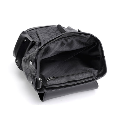 Chuang Kehe Checkered Pattern Leather Backpack (Checkered)