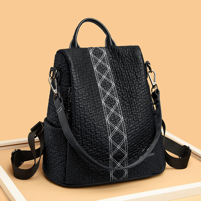 DAISHU Anti-Theft Textured Leather Women's Backpack