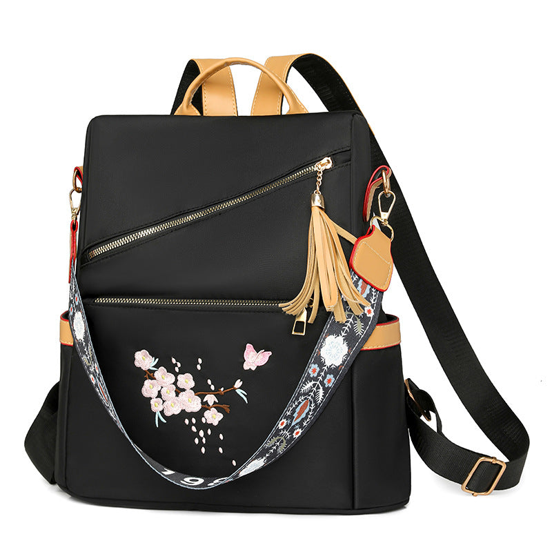 Casual Versatile Style Oxford Cloth Women's Backpack (Black)