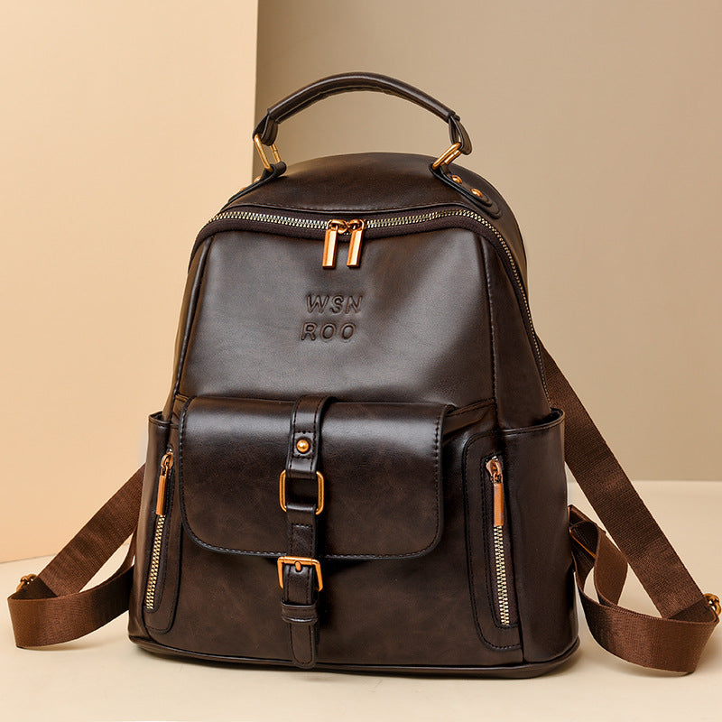 Luxury Vintage Leather Elegant Backpack for Women