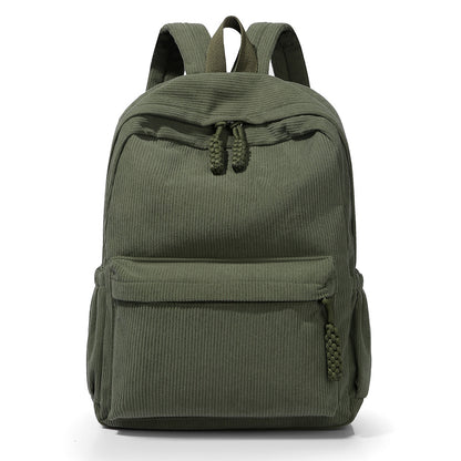 Aesthetic Corduroy Women's Backpack (Green)