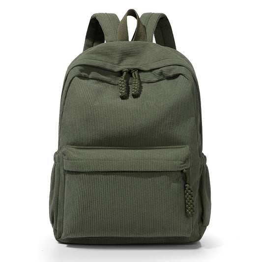 Aesthetic Corduroy Women's Backpack (Green)