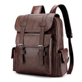 PU Leather Casual Brown Straps Backpack (Brown)