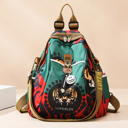 Colorful Luyihelin Striking Tiger Head Women's Backpack