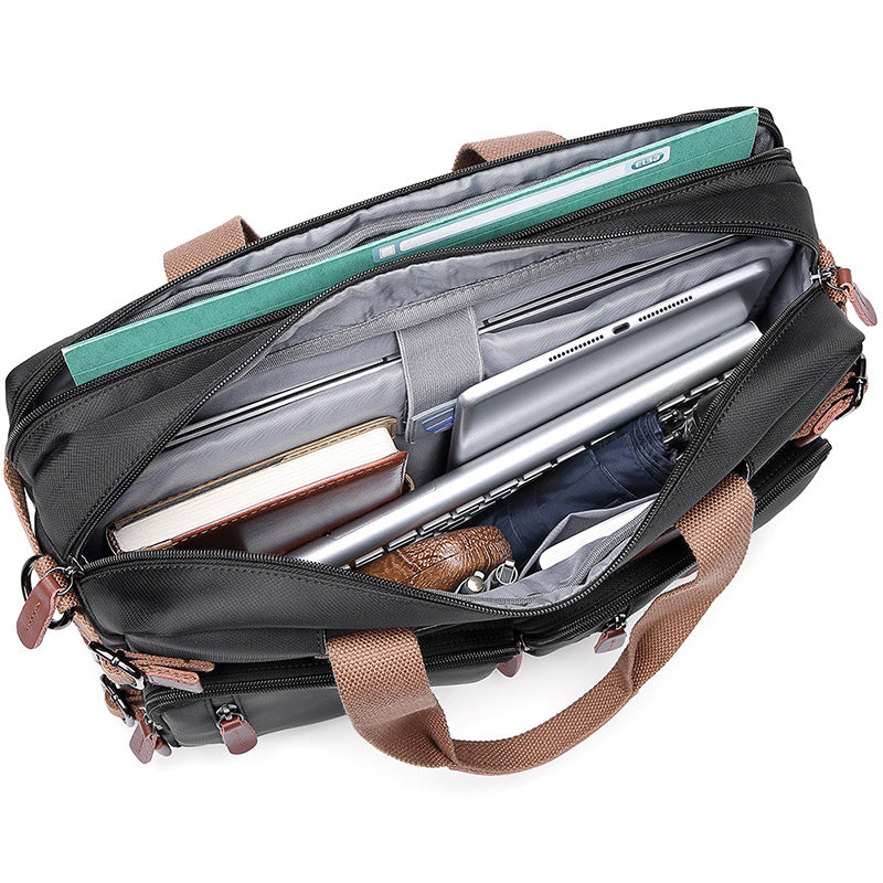 BAOSHA Convertible Durable Canvas Briefcase Backpack (Grey)