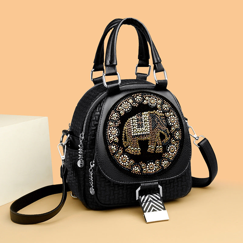 Rhinestone Elephant Embellishment Mini Backpack