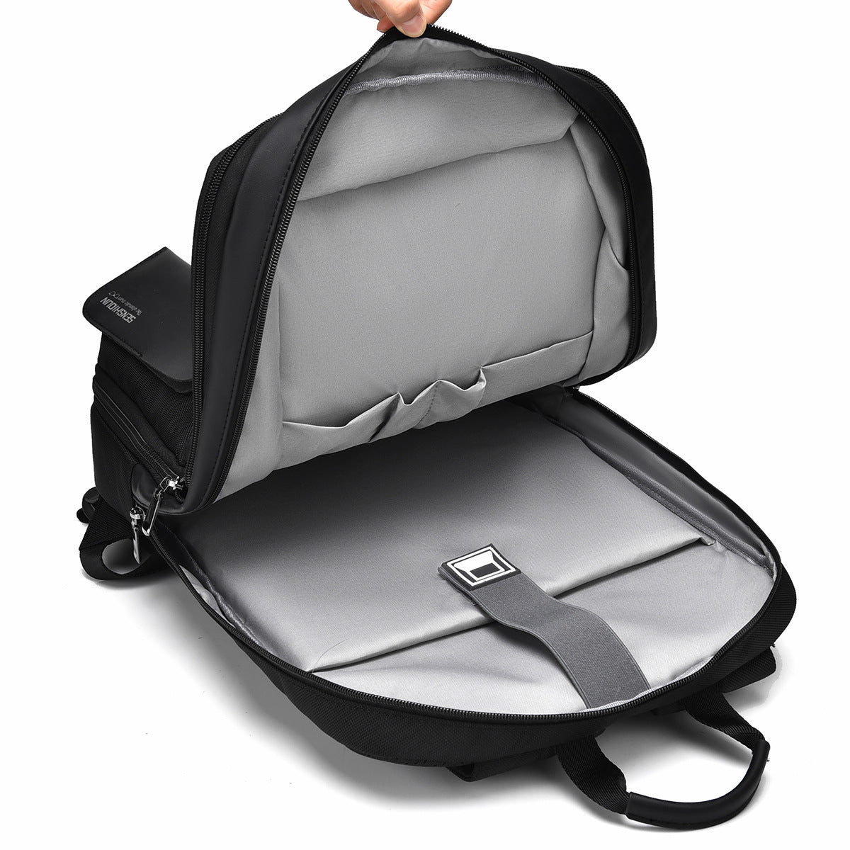Premium Urban Slim Sleek Minimalist Backpack (Black)