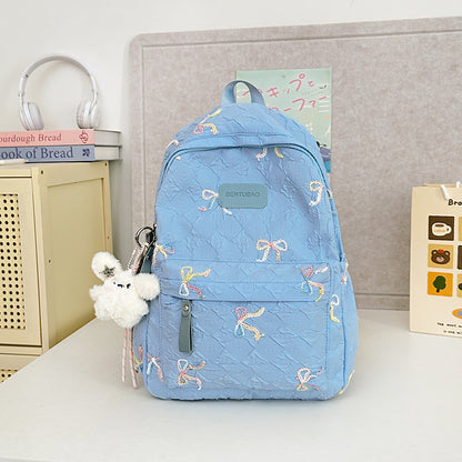 Bentubao Nylon Quilted Pattern Colorful Backpack (Royel Blue)