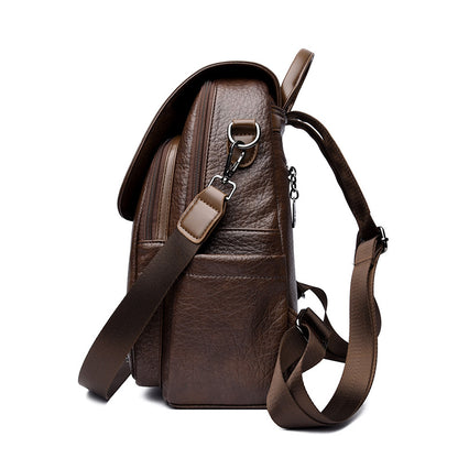 Vintage Style Women's Soft Leather Backpack (Brown)