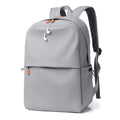 Minimalist Waterproof Orange Zipper Backpack (Light Grey)