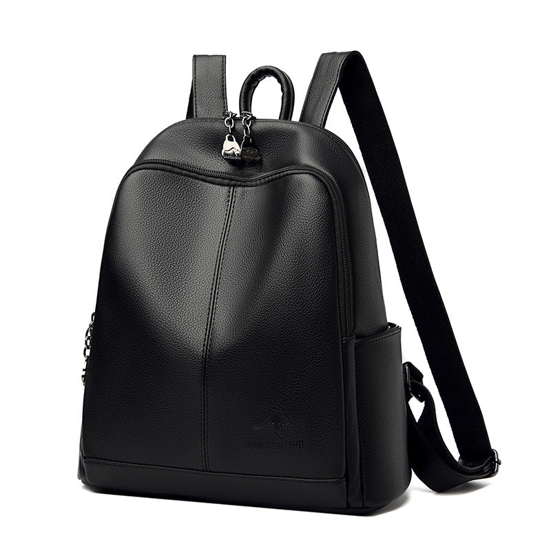 Denglidaishu Durable PU Leather Women's Backpack (Black)