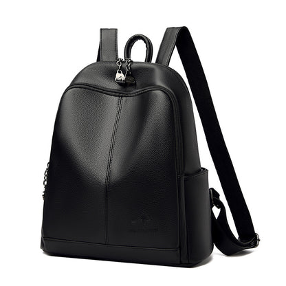 Denglidaishu Durable PU Leather Women's Backpack (Black)