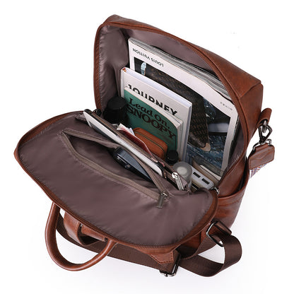 Luxury Designer Leather Women's Backpack (Black)