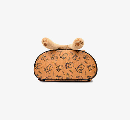 Noisy Teddy Bear Pattern Women's Backpack (Yellow)