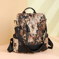 Pagezol Anti-Theft Vibrant Floral Women's Backpack (Brown)