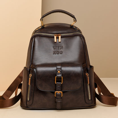 Luxury Vintage Leather Elegant Backpack for Women
