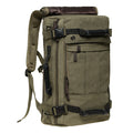 KAUKKO Canvas Travel Backpack Multi-Functional Bag (Green)