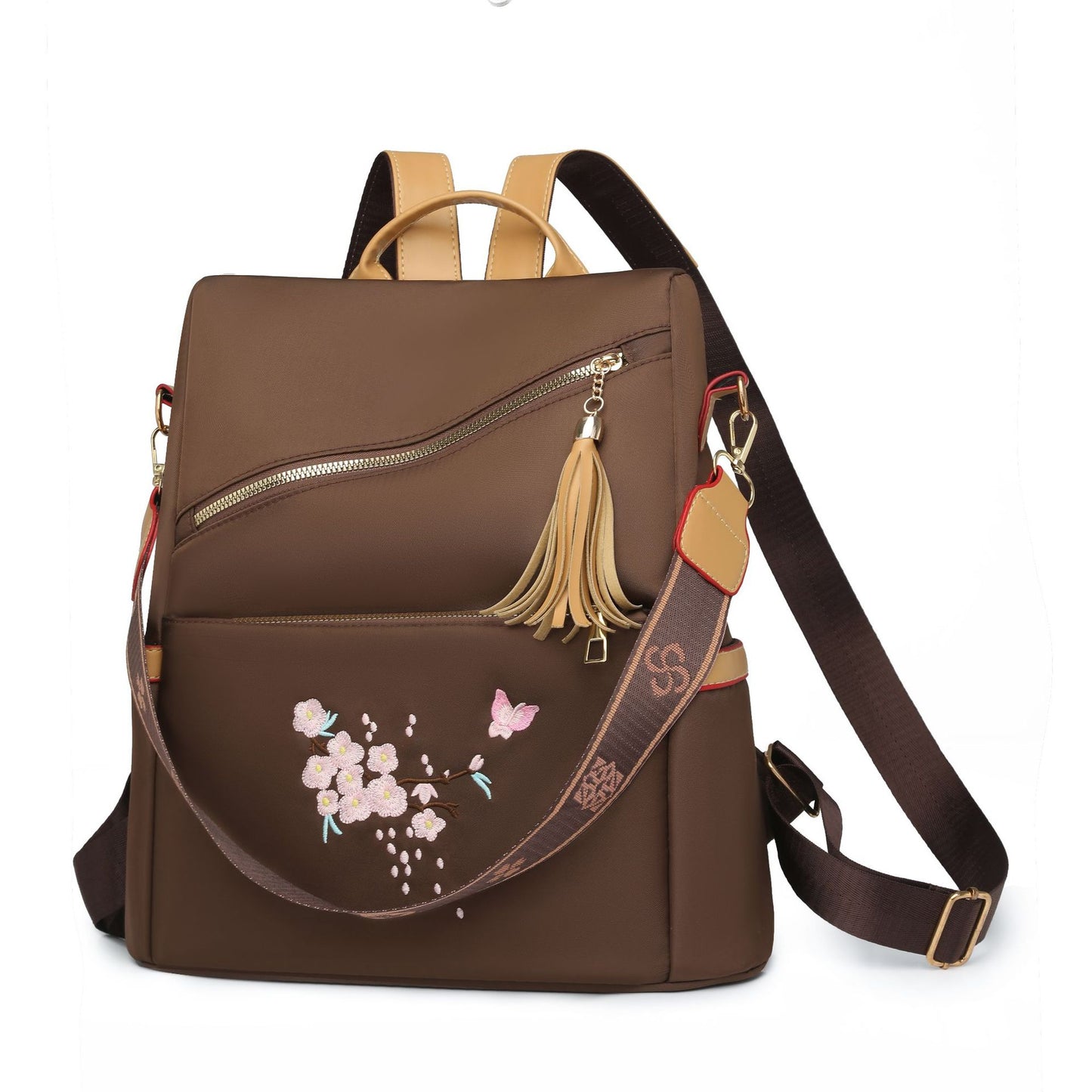 Casual Versatile Style Oxford Cloth Women's Backpack (Brown)