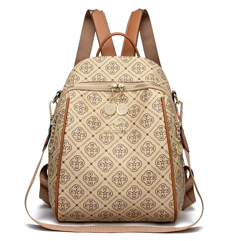 Diamond Flower Women’s Backpack (Khaki)