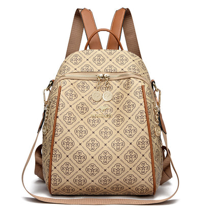 Diamond Flower Women’s Backpack (Khaki)