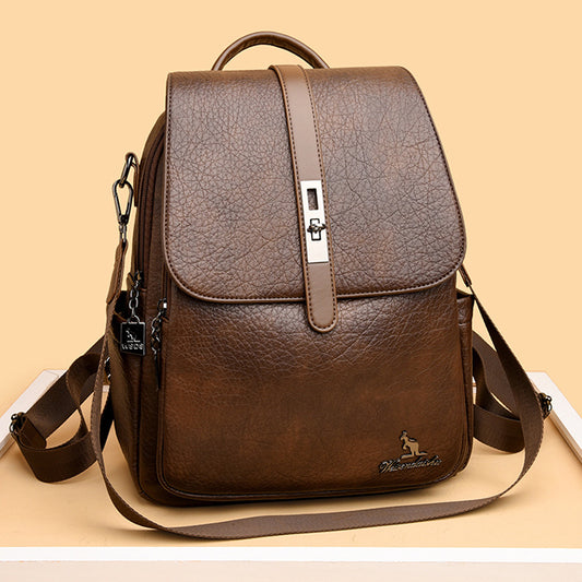 Vintage Style Women's Soft Leather Backpack (Brown)