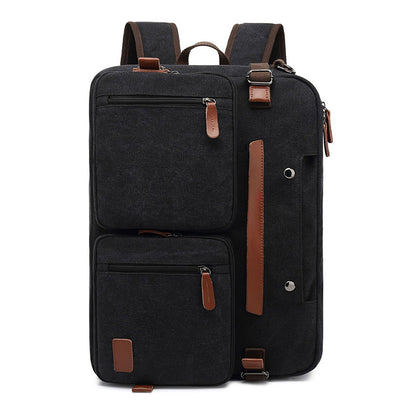 BAOSHA Convertible Durable Canvas Briefcase Backpack (Black)