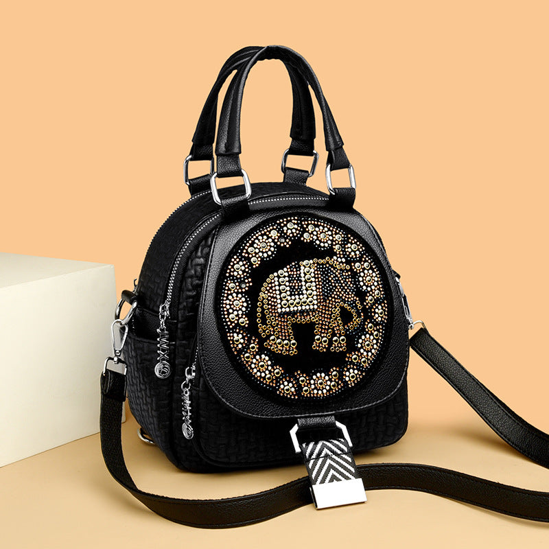 Rhinestone Elephant Embellishment Mini Backpack