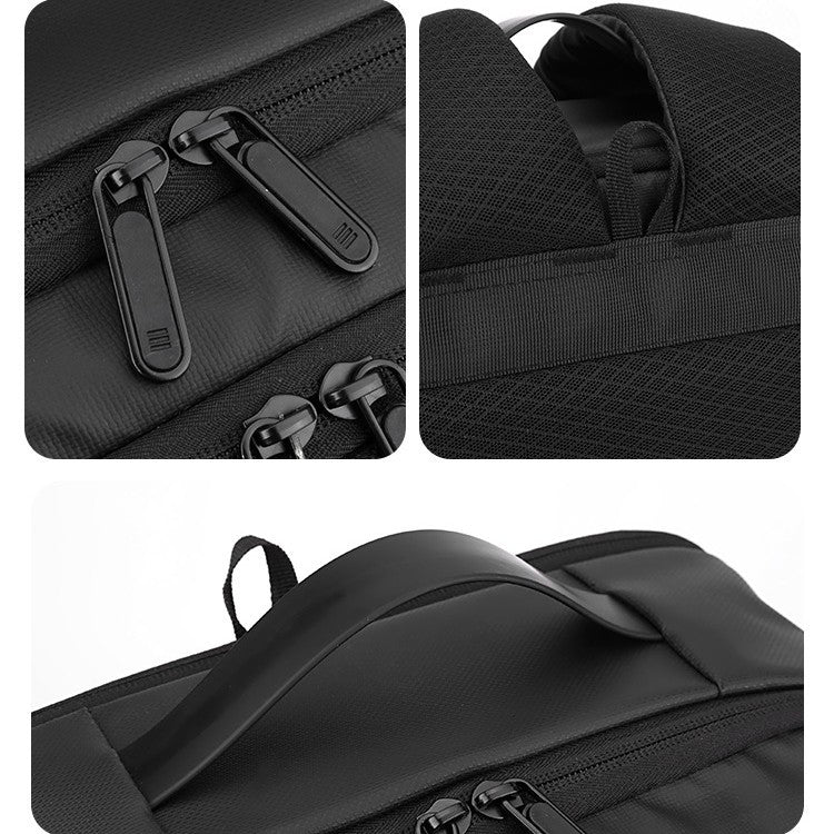 Black Pearl Textured Geometric Premium Backpack